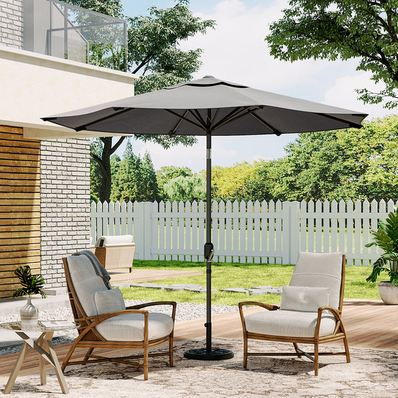 Aaroon 300cm Tilt Market Parasol, Dark Grey