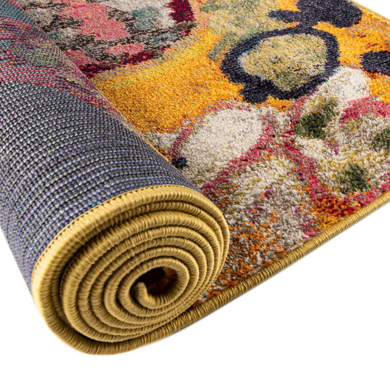 Ansela Washable Abstract Indoor Rug, Rectangle 7'10" x 10'