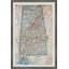 «Blue Alabama Map», impression encadrée sur papier-1860032834