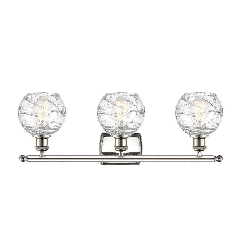 Éclairage pour meuble-lavabo à intensité variable Halvorson, Nickel poli, Ampoule incandescente rétro de 60 watts