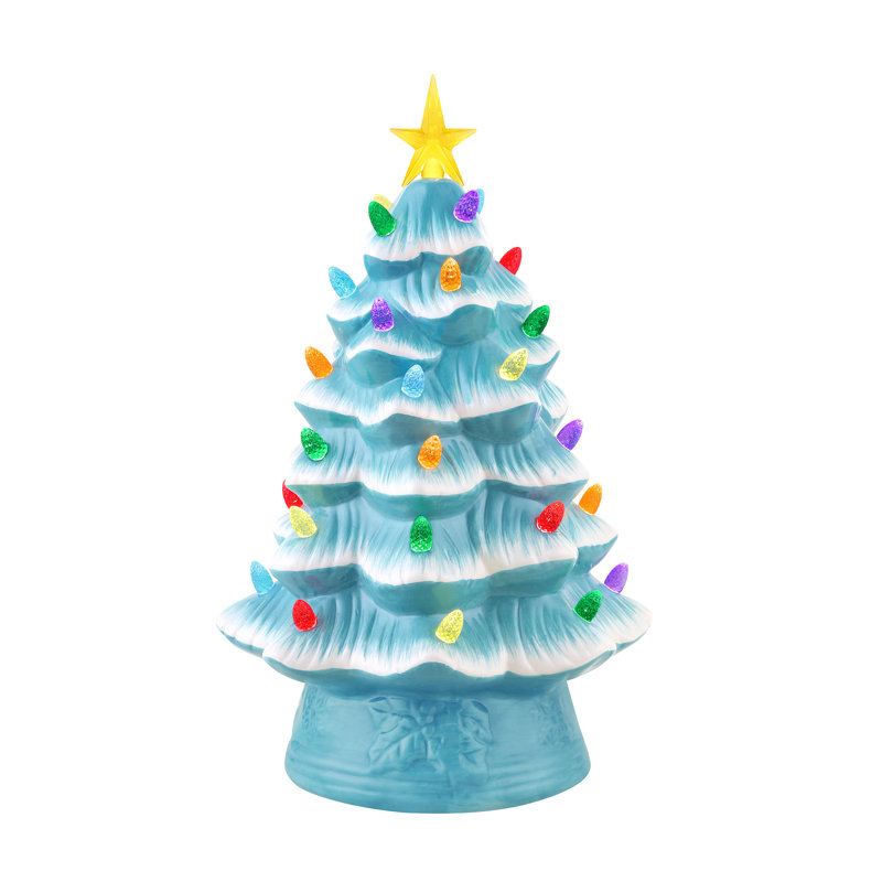 12" Nostalgic Ceramic Tree, Blue