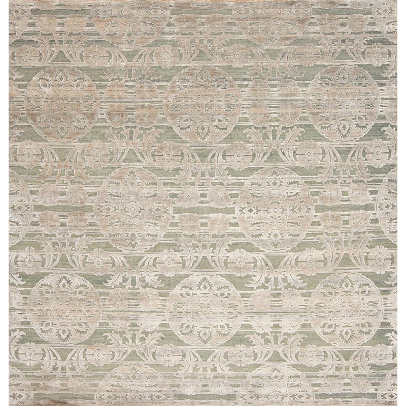 Epic Hand Knotted Area Rug in Gray/Blue, Rectangle 9' x 10'