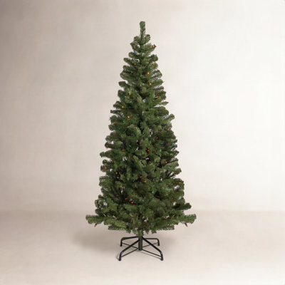 Slim 6' Pre-Lit Pine Christmas Tree