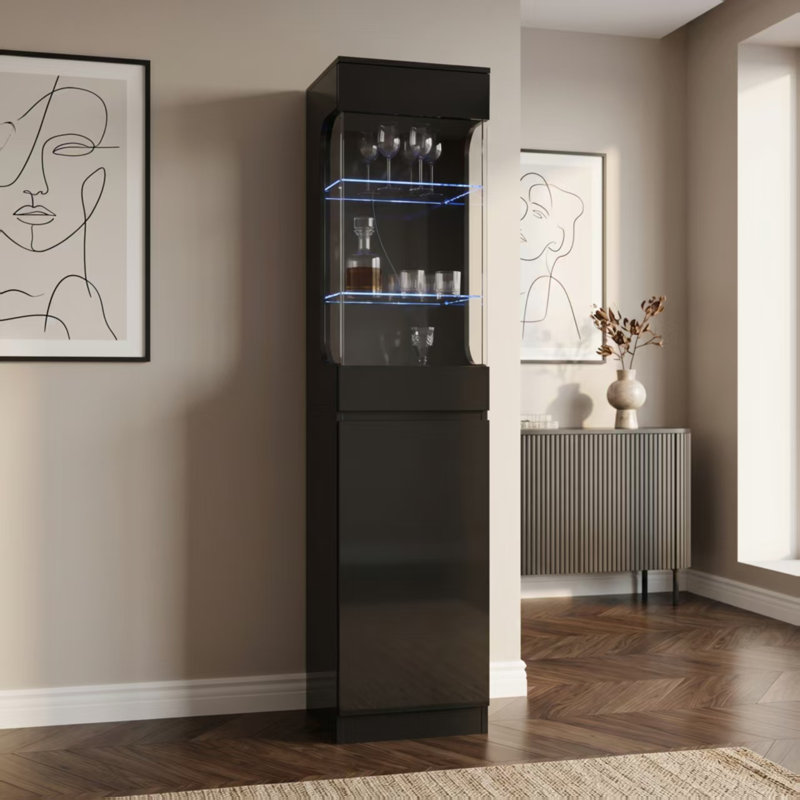 70.8" H Vertical High-Gloss Display Case with LED Lights
