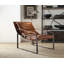 Fauteuil d'appoint en cuir fleur Quoba