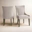 Chaises de salle à manger rembourrées couleur crème intense, avec dossier haut et pieds en bois massif-47986836