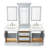 85'' Double Bathroom Vanity with White Quartz Top-1063983450
