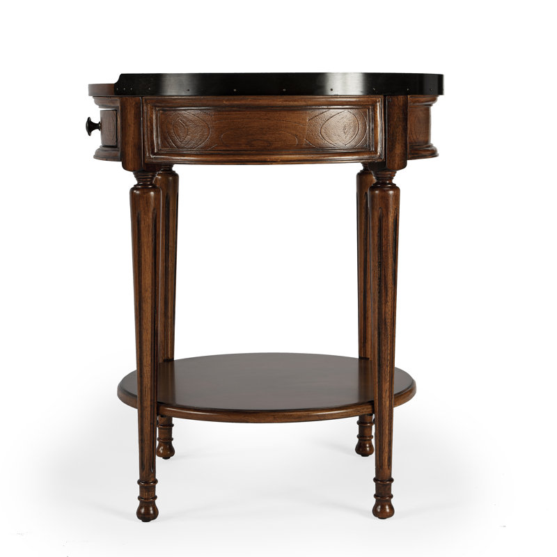 Sampson Side Table with Storage, Olive Ash Burl