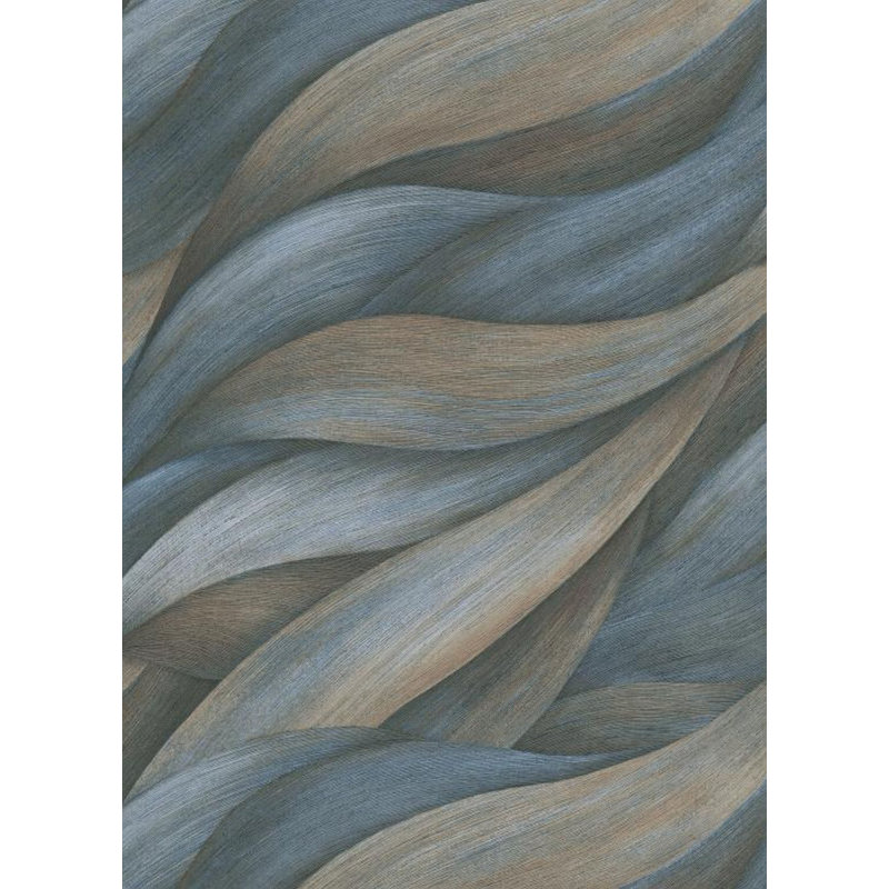 Wallpaper Abstract Featuring Waves, Blue/Brown
