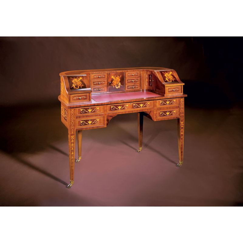 Solid Wood Secretary Desk with Hutch