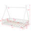 Lit simple en bois avec clôture-897621364
