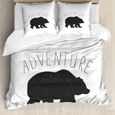 Tamara Black/White Microfibre Duvet Cover Set