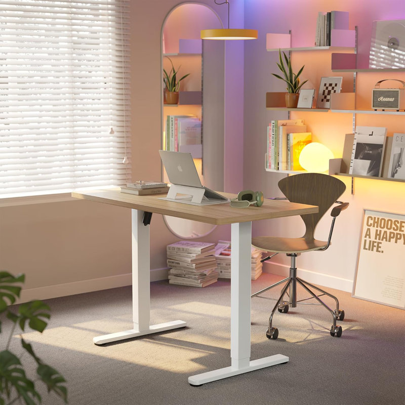 Bureau électrique debout avec 4 préréglages de mémoire, bureau assis-debout à hauteur réglable pour bureau personnel et poste de travail d'ordinateur