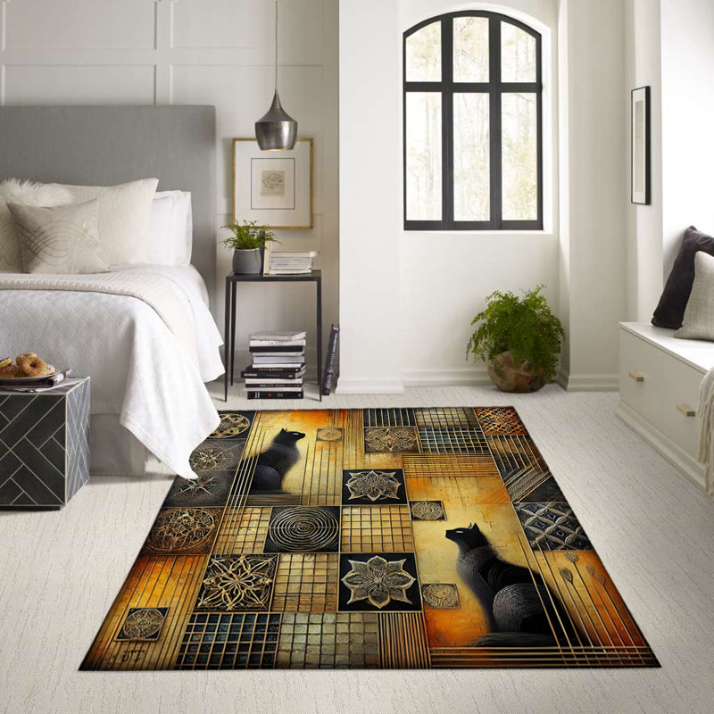 Tapis deux chats, Rectangulaire 3 pi x 5 pi