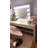 Giselle Antoinette Round Tufted Vanity Chair with 360 Degree Swivel and Stainless Steel Flat Base-1207377232