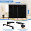 Paravents pliables de 6 pi avec roulettes verrouillables, cloison de pièce à 4 panneaux pour séparateur de pièce, cloisons murales autoportantes en tissu l 88 po pour bureau à domicile, noir