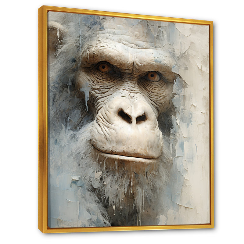 «Bigfoot Portrait I», reproduction d'art murale Bigfoot, Cadre flottant doré, H 44 po x l 34 po x P 1,5 po