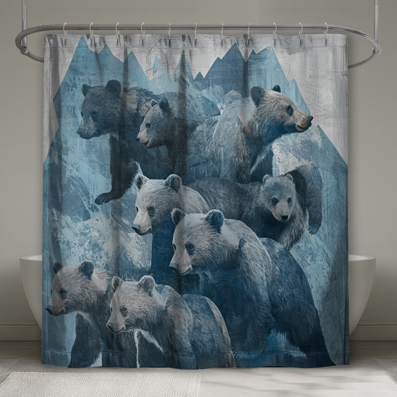 Rideaux de douche Bears In Mountain, L 70 po x H 84 po
