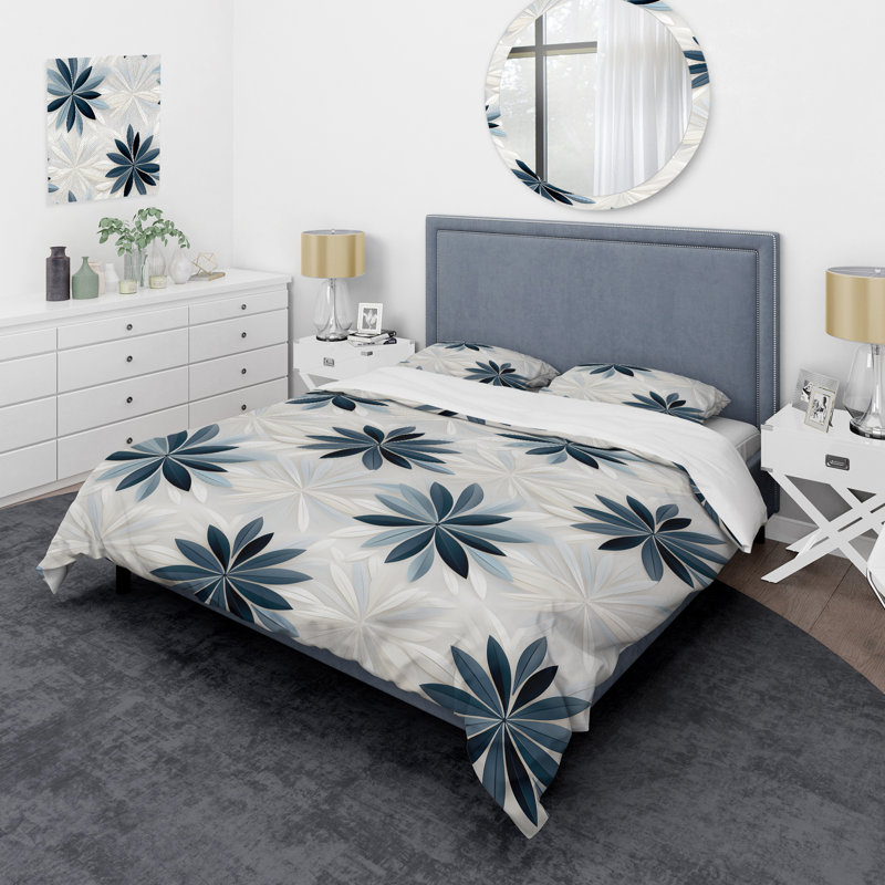 Nordic Tranquility - Geometric Duvet Cover Set - Microfiber Polyester, King Duvet Cover + 2 King Shams