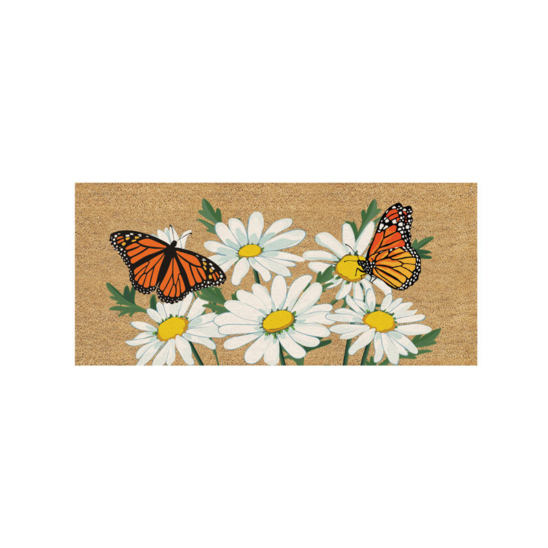 Tapis antidérapant Asenat Daises in Bloom Sassafras Coir 22 po x 10 po