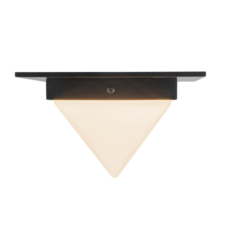 Mineral 8-in Brass Flush Mount, Oil Rubbed Bronze, Opal Glass
