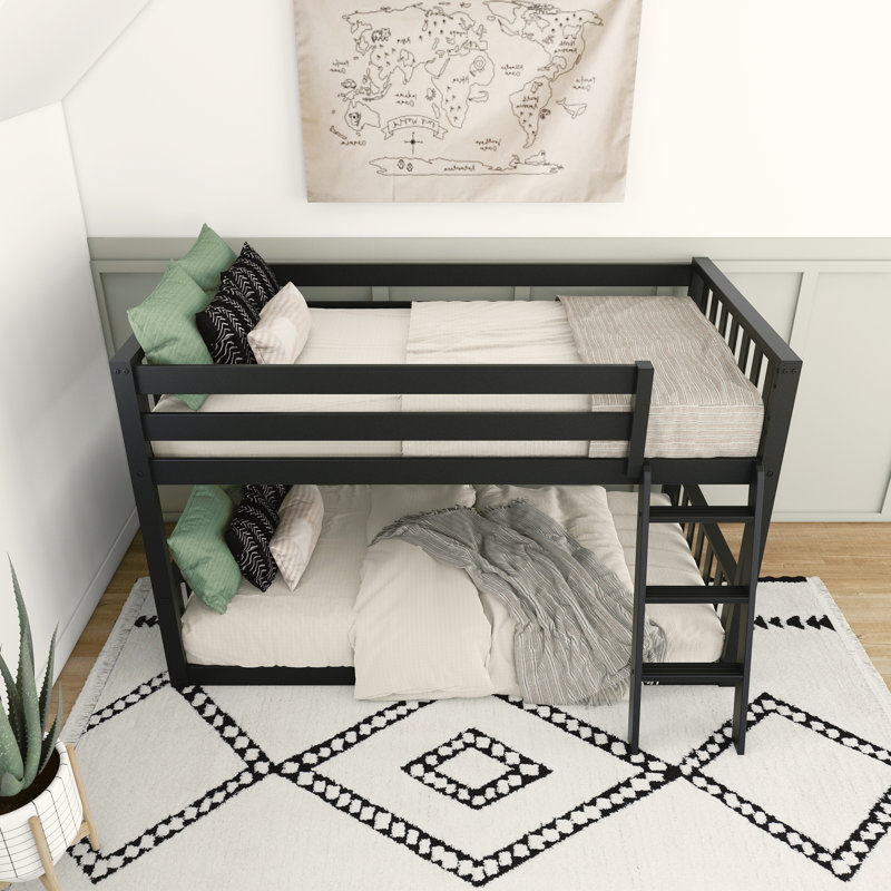 Brubaker Kids Twin Over Twin Bunk Bed, Black