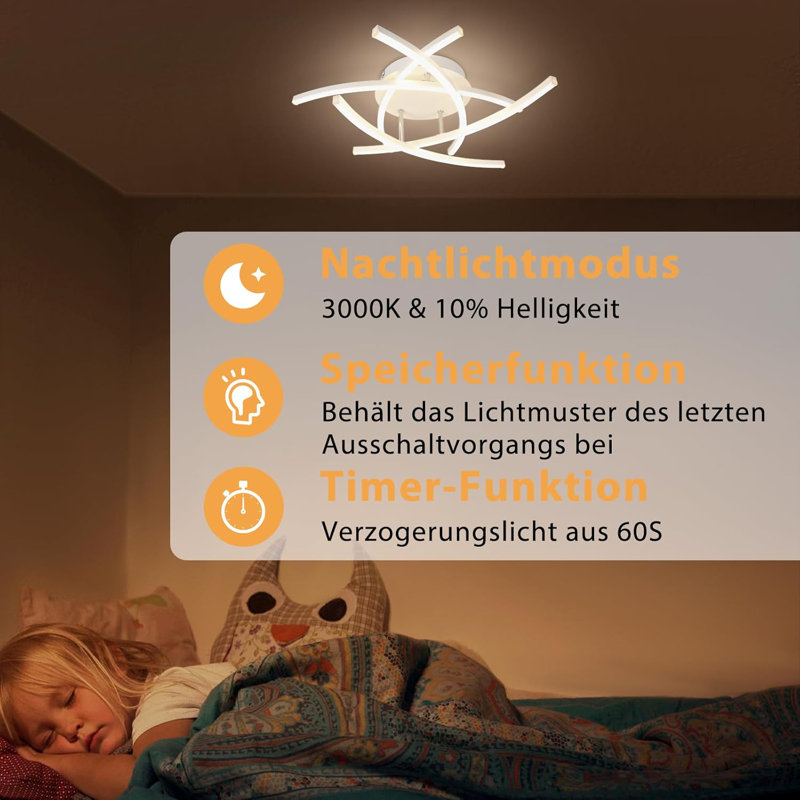 Ceiling lamp LED ceiling light living room - 32W dimmable kitchen lamp with remote control modern design living room lamp metal bedroom lamp hallway ceiling lights for children's room office