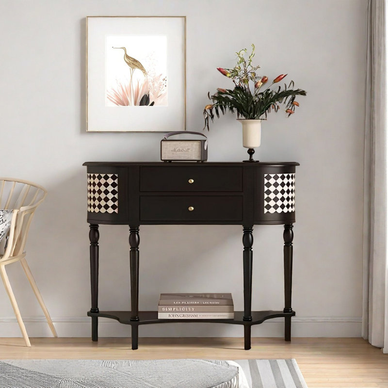 Console moderne semi-circulaire, H 35,83 po x l 47,24 po x P 11,81 po