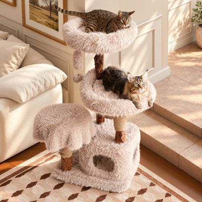 Arbre à chat en bois massif Artisan