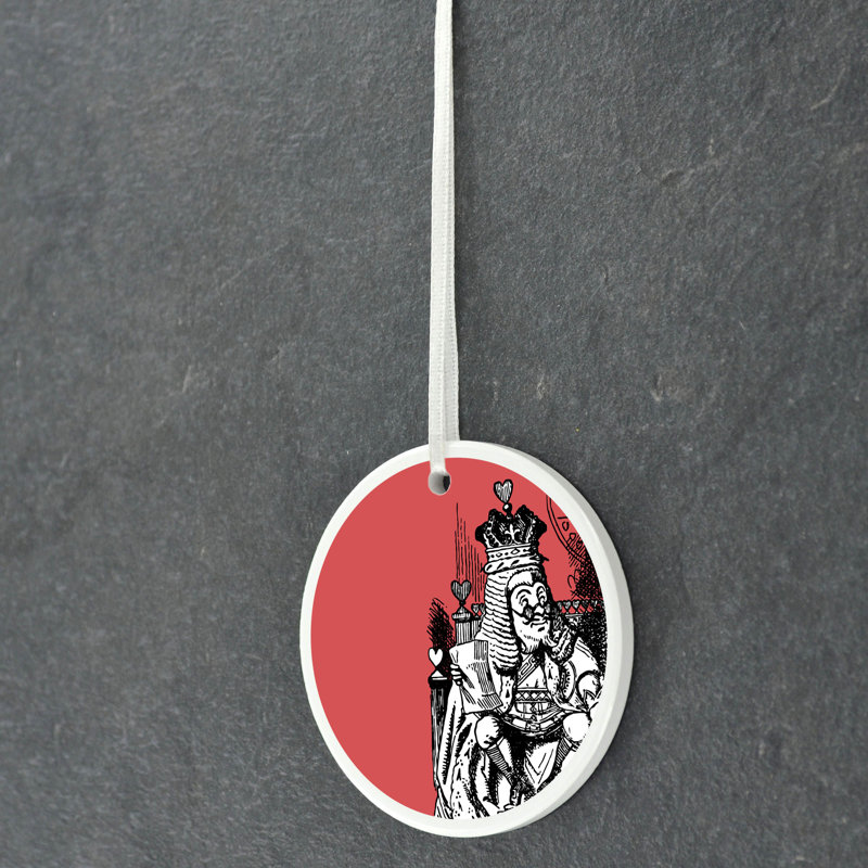 King Alice In Wonderland Circle Shaped Ceramic Ornament Bauble
