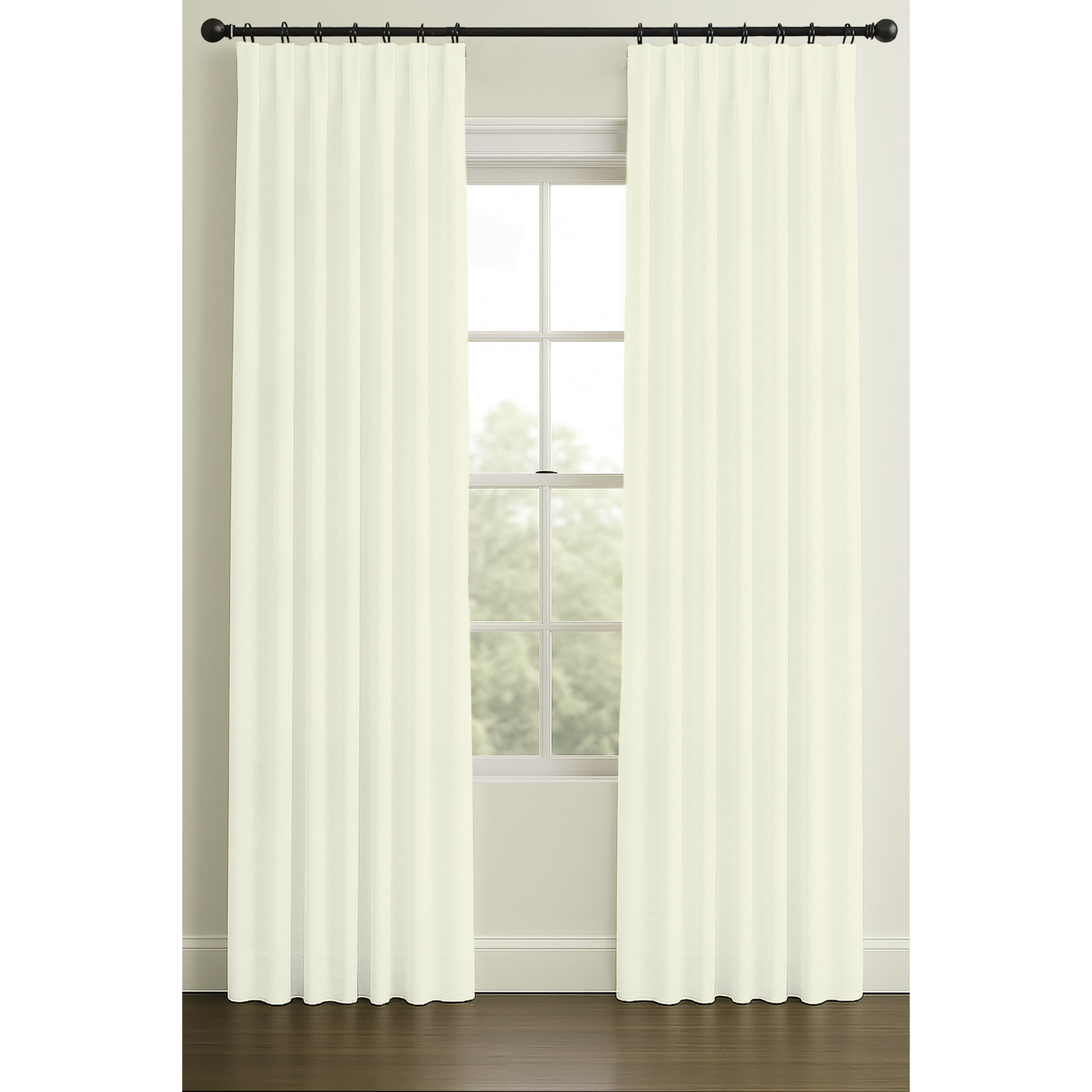Inverted Pleat Blackout Lining Cotton Matelesse, Cream, 50" W x 108" L