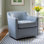 Fauteuil pivotant en cuir Marietta