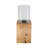 Natural Wood Solid Color Square Base Pillar Hurricane Candleholders-723364305