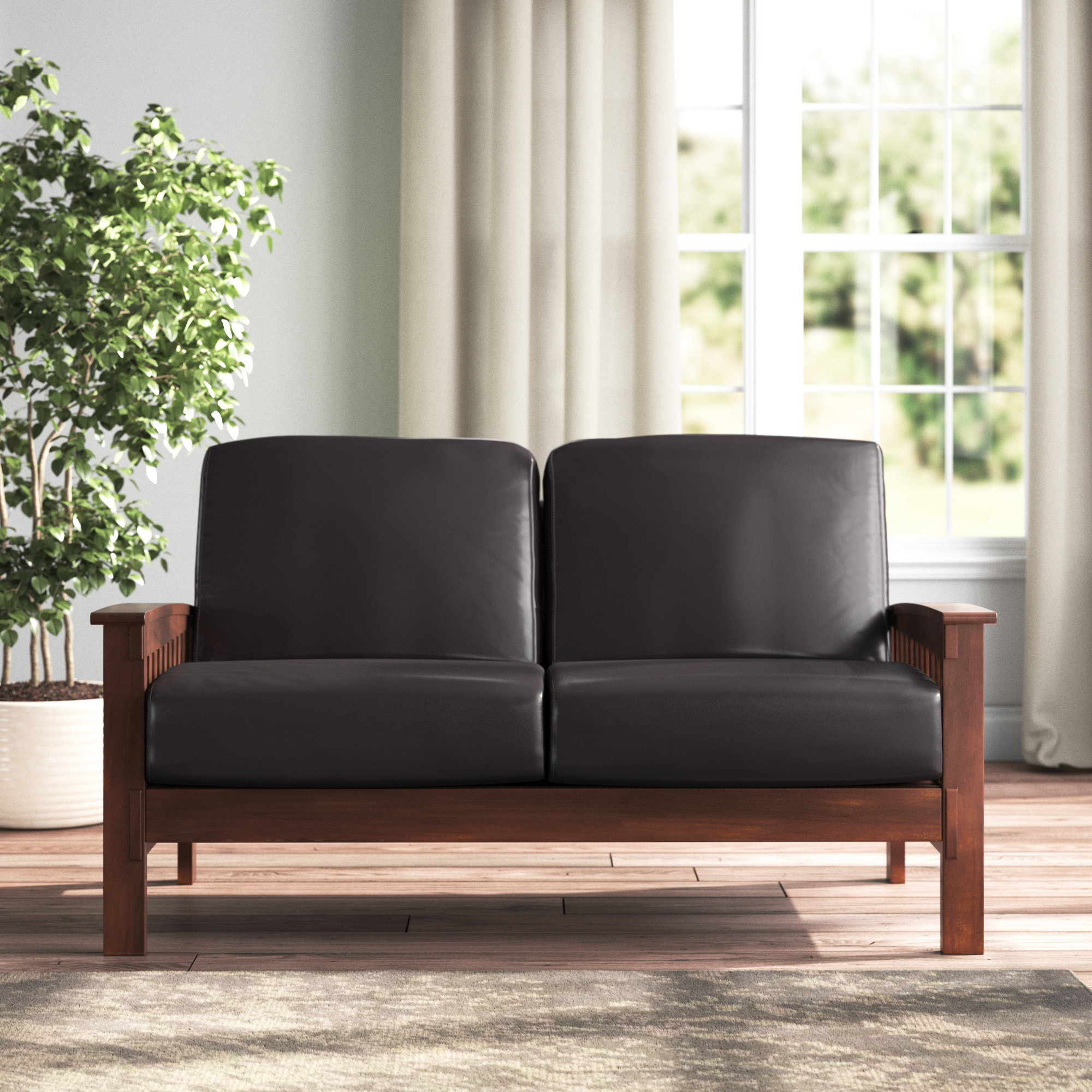 60 shop leather loveseat