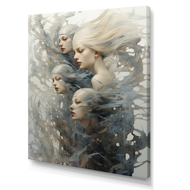 «Woman Mermaids Expression» sur toile, Toile tendue, H 20 po x l 12 po x P 1 po