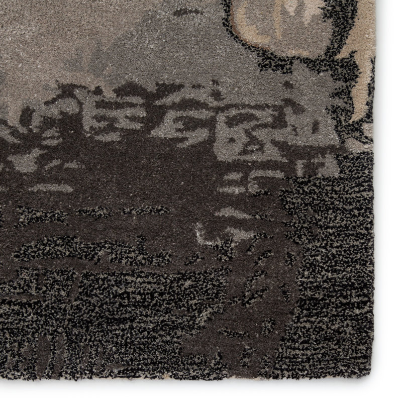 Ardmore Tufted Abstract Gray/Black Area Rug (8'X11'), Rectangle 8' x 11'