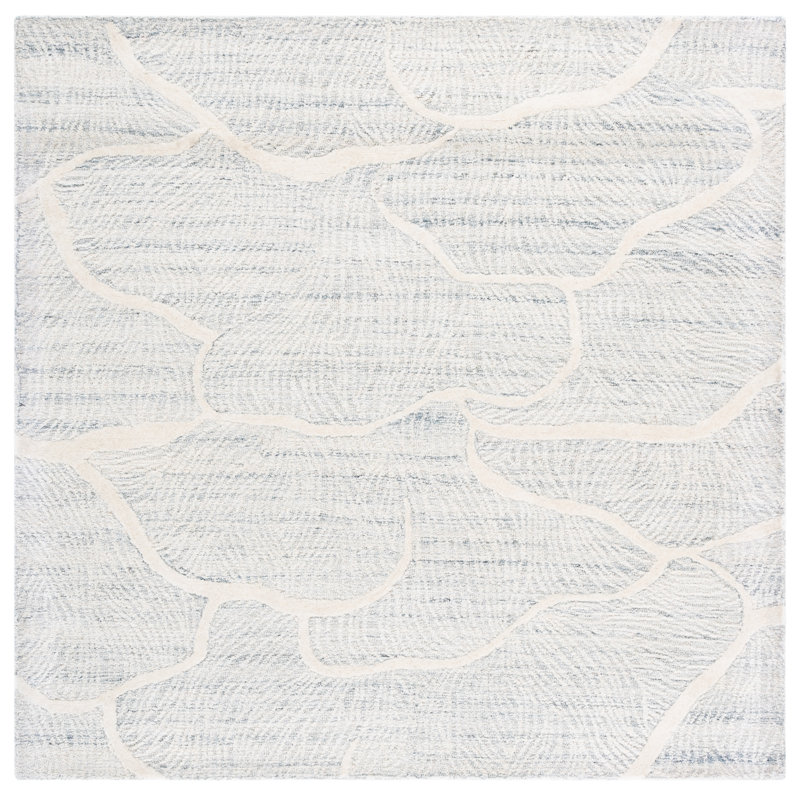 Wybrone 402 Hand Tufted Wool Pile Abstract Rug, Square 6'