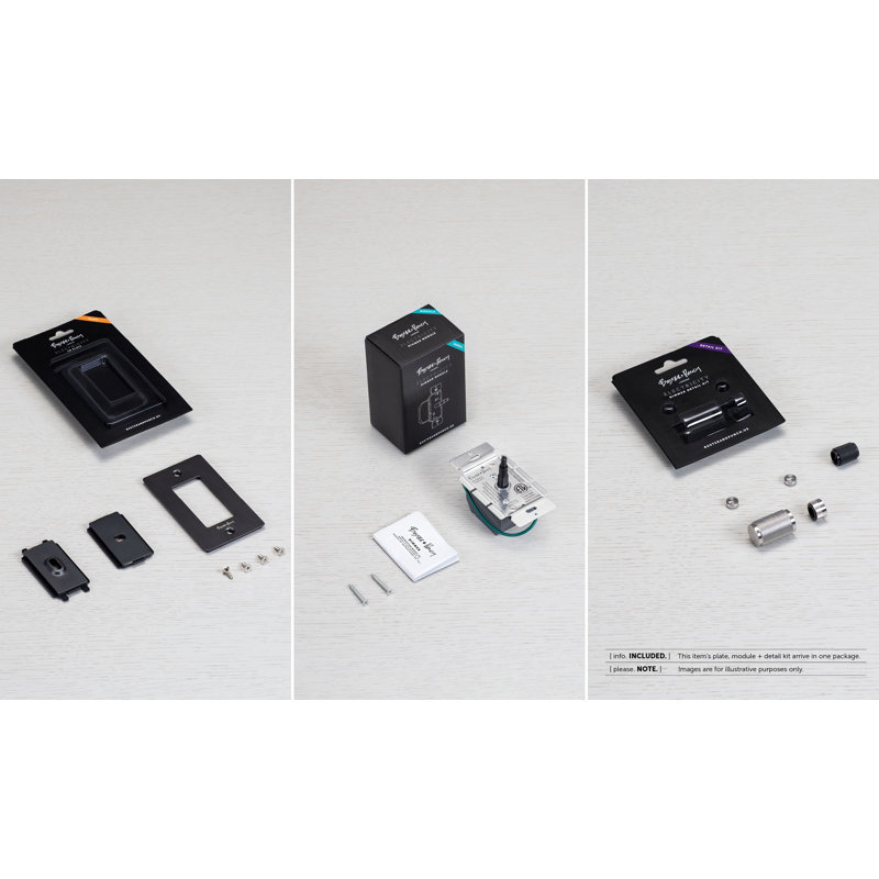 1G Dimmer / Logo, Black, 1 Gang