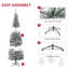 Arbre de Noël artificiel mince enneigé 6 pi avec branches réalistes et 492 pointes