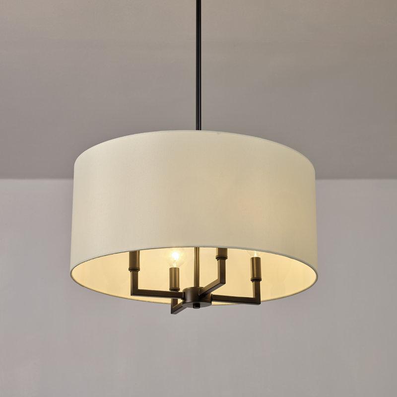 4 - Light Dimmable Drum Chandelier