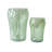 Ensemble de 2 vases de table en verre vert 2 pièces