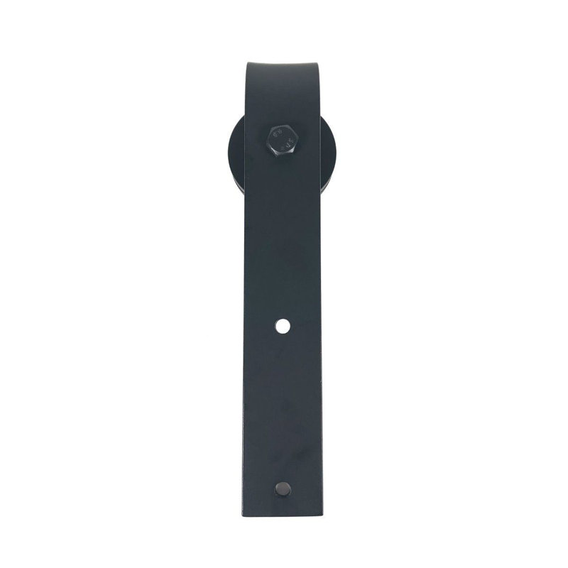 Black Square End Rolling Barn Door Hardware Kit with 60" Track