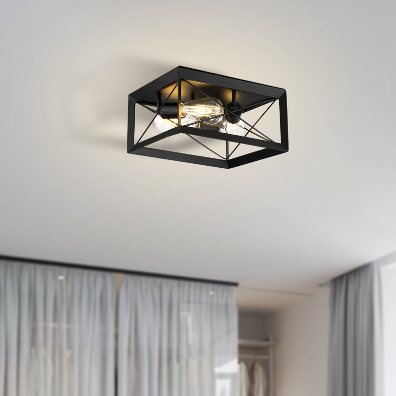 Plafonnier encastré 3 lumières Noustral 13 po Nox noir