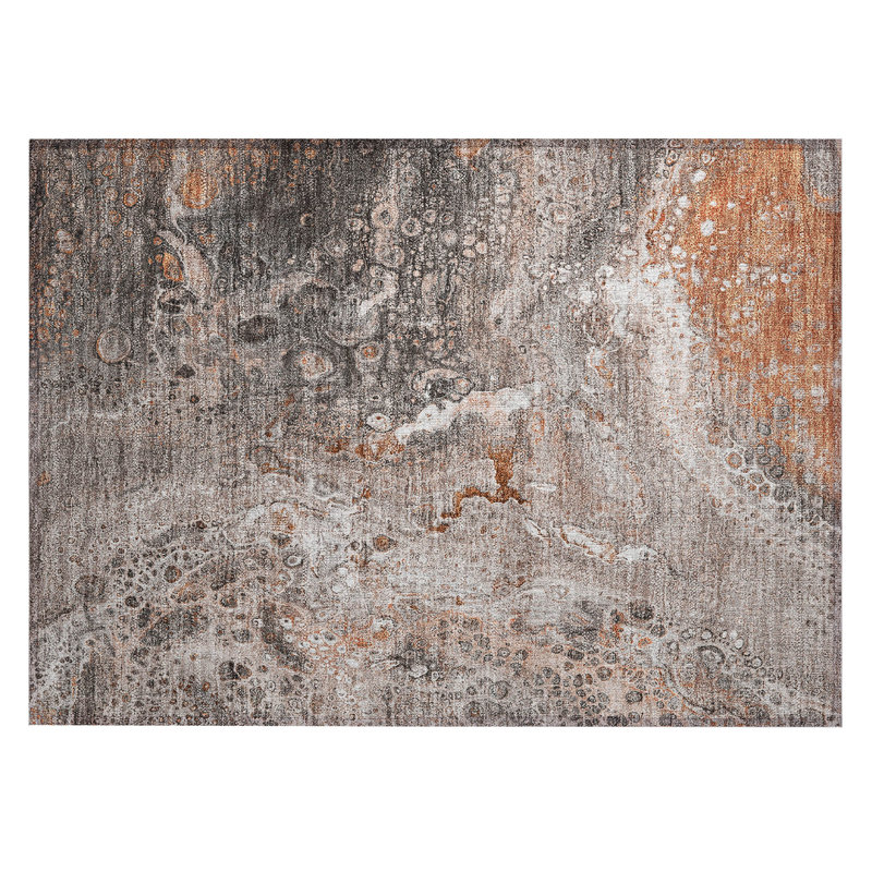 Fayme Washable Abstract Indoor / Outdoor Rug, Rectangle 1'8" x 2'6"