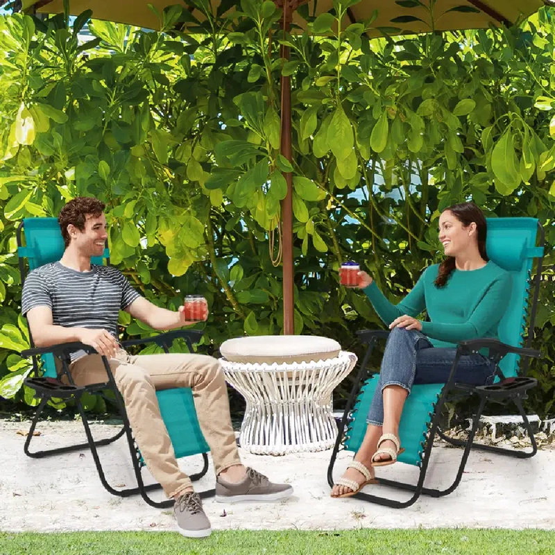 Ensemble de 2 chaises longues d'extérieur pliantes pour l'extérieur Zero Gravity Chairs, Vert menthe