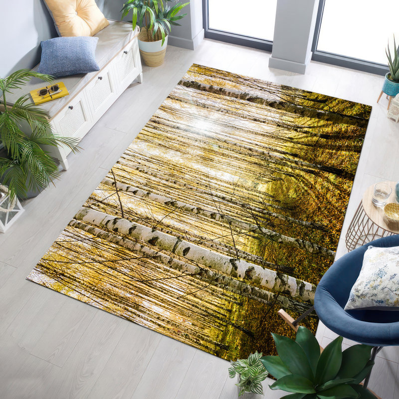 Floral Medallion Printed Rug in Soft Pastel Colors for Elegant Home Decor Made from Durable Non Woven Material