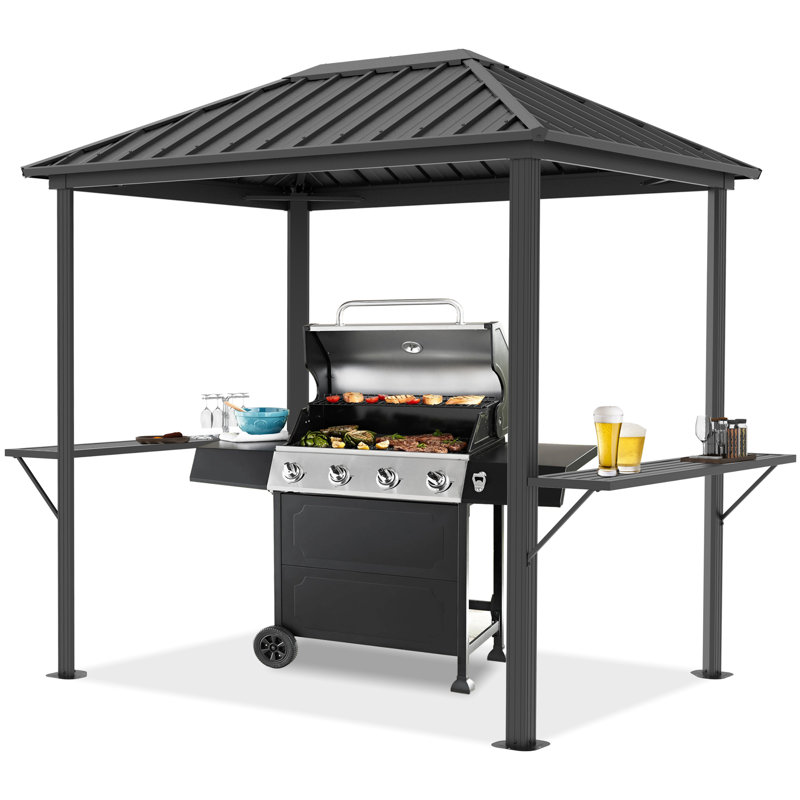 8 Ft. W x 6 Ft. D Metal Hardtop Grill Gazebo