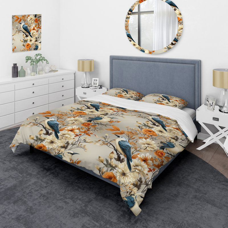 Ensemble de housse de couette Vintage Floral Boho Avians, Housse de couette pour très grand lit et 2 très