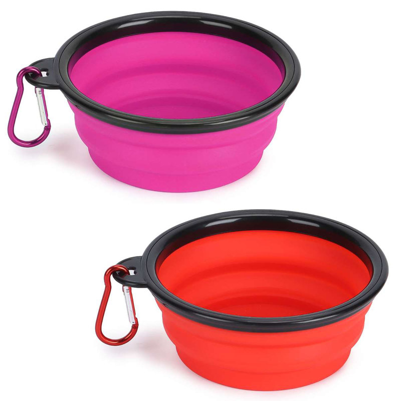 Bol de voyage pliable, Mauve / Rouge