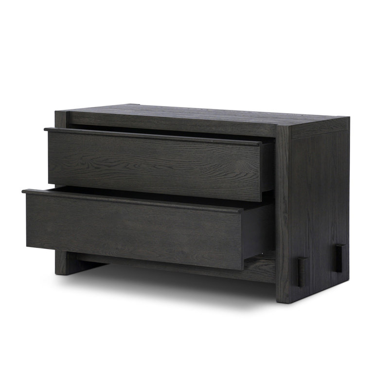 ARAMIS 2 - Drawer Nightstand, Smoked Black Resawn